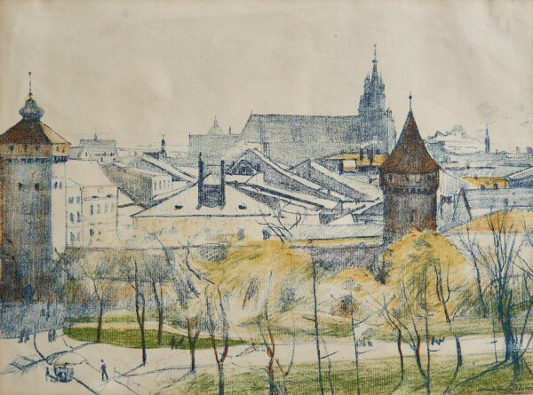 Podgórski Stanisław (1882-1964)  "Mury Krakowa" - obrazek 2