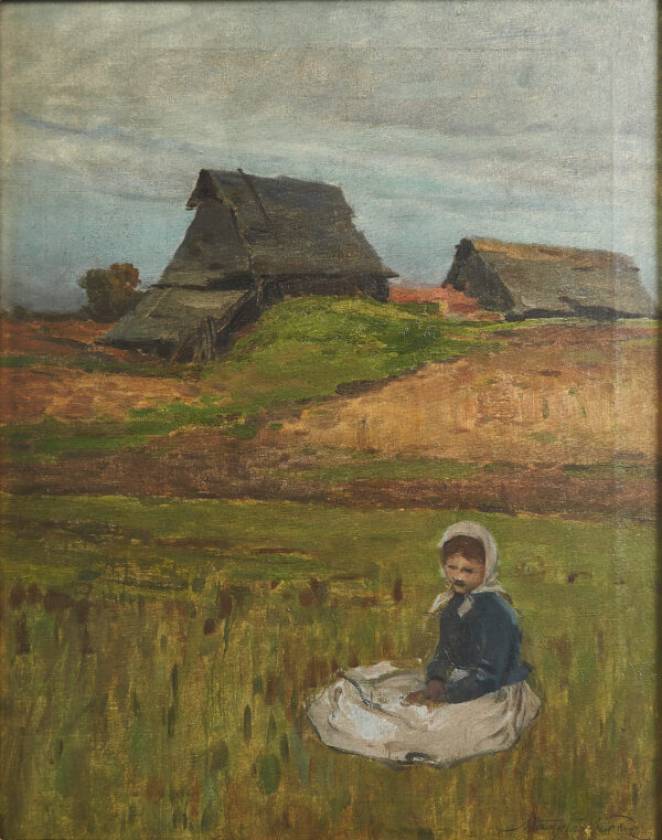 WANKIE Władysław (1860-1925) "Dziewczynka na łące" - obrazek 2